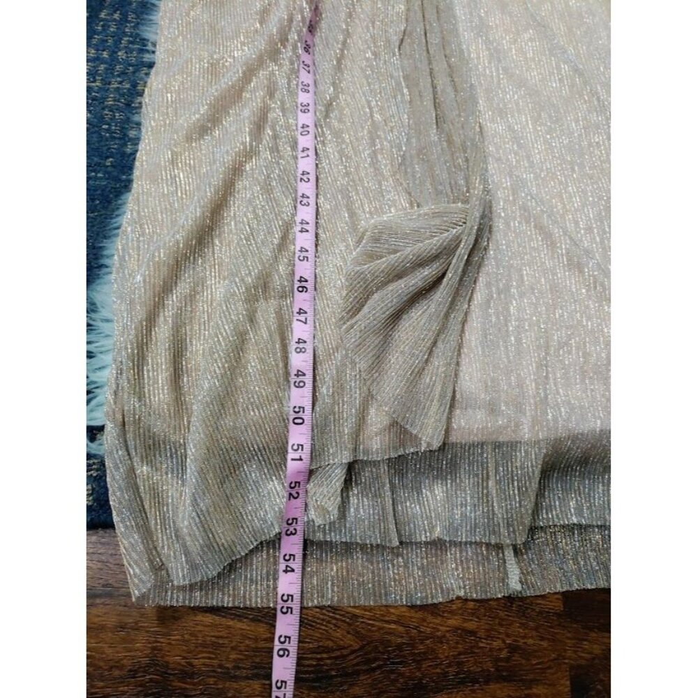 Glamour Womens Midi Dress Rose Gold One Sleeve Casual Polyester SZ 14 - Picture 13 of 16